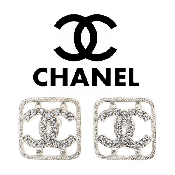 CHANEL Jewelry - BNIB RARE & Authenticated CHANEL CC SILVER CRYSTALS EAR STUDS EARRINGS